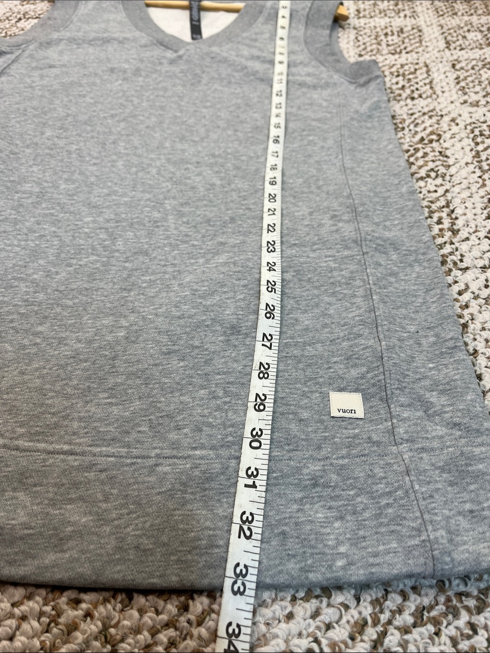 Vuori Sedona Vest Sweatshirt Dress Light Heather Grey Sleeveless Sz Sm NWOT - Picture 12 of 12